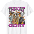 Unisex-Adults Throat Goat Funny Offensive Adult Humor Bootleg Y2K Graphic T-Shirt - Black, Small - Short Sleeve - T-Shirt - Unique Graphic Design