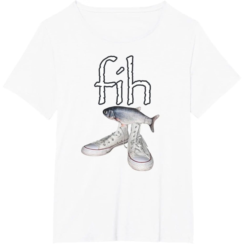 Fih Shoes Fish Funny Misspelled Fish Meme Fih Calling Humor T-Shirt