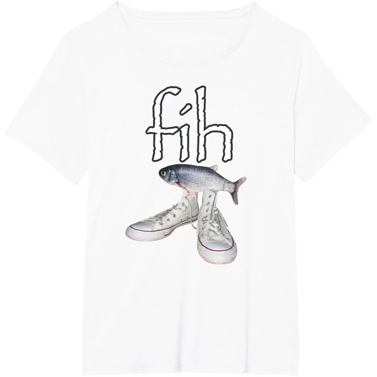 Fih Shoes Fish Funny Misspelled Fish Meme Fih Calling Humor T-Shirt