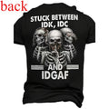 [3D Digital Skeleton Pattern T-Shirt] Stylish Design Men'S 3D Digital Skeleton Pattern And Letter Print Crew Neck And Short Sleeve T-Shirt, Stylish And Casual Tops For Summer Outdoors Wear