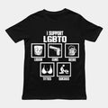 I Support LGBTQ Shirt, Liquor, Guns, Beers, Titties, Quickies Tee, Funny Meme Shirt, Unisex Shirt, Trendy Shirt, Crew neck for Man, for Woman, Tshirt for Daily Wear, Gift for Everyone
