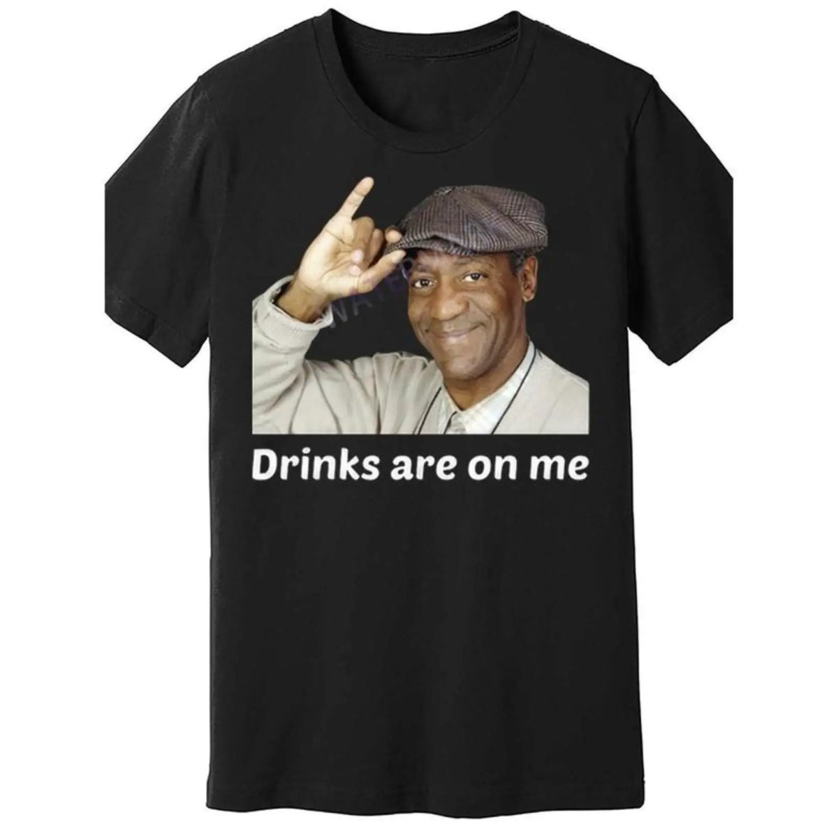 Viet Hands Bill Cosby Drinks are On Me TShirts 874552   funny Men'S Short Sleeve T-shirt black