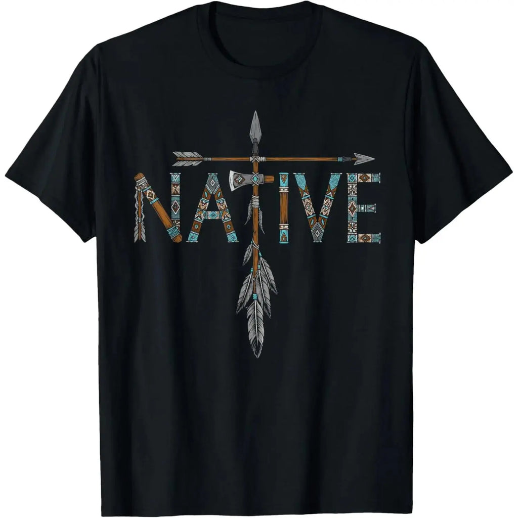 Native Indian American Day Pride Indigenous Native American T-Shirt Casual Graphic Natural Menswear