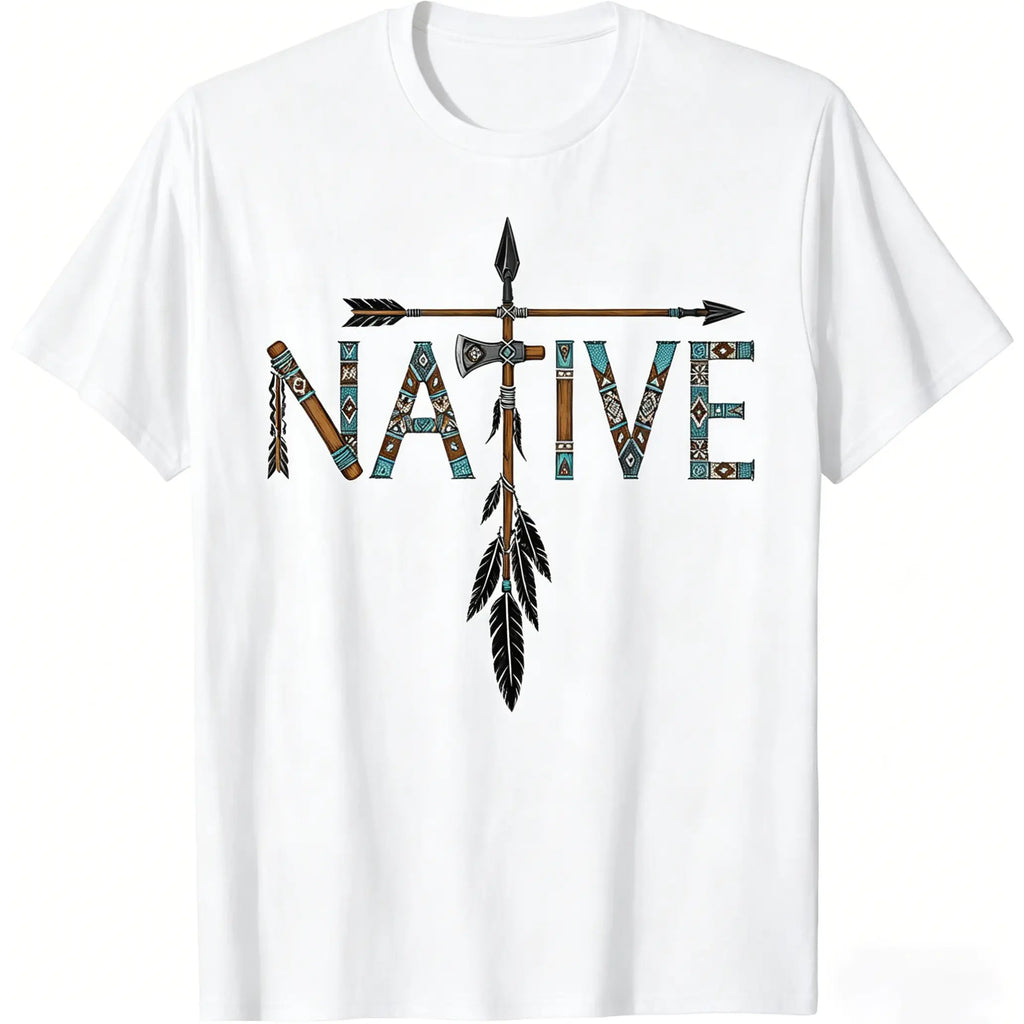 Native Indian American Day Pride Indigenous Native American T-Shirt Casual Graphic Natural Menswear