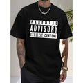 Men'S 100%25 Cotton Graphic T-Shirt - "Parental Advisory Explicit Content" Bold Print, Casual Round Neck, Short Sleeve, Regular Fit For Summer Street Style, Street Style Clothing |     Trendy Wardrobe Staple |.