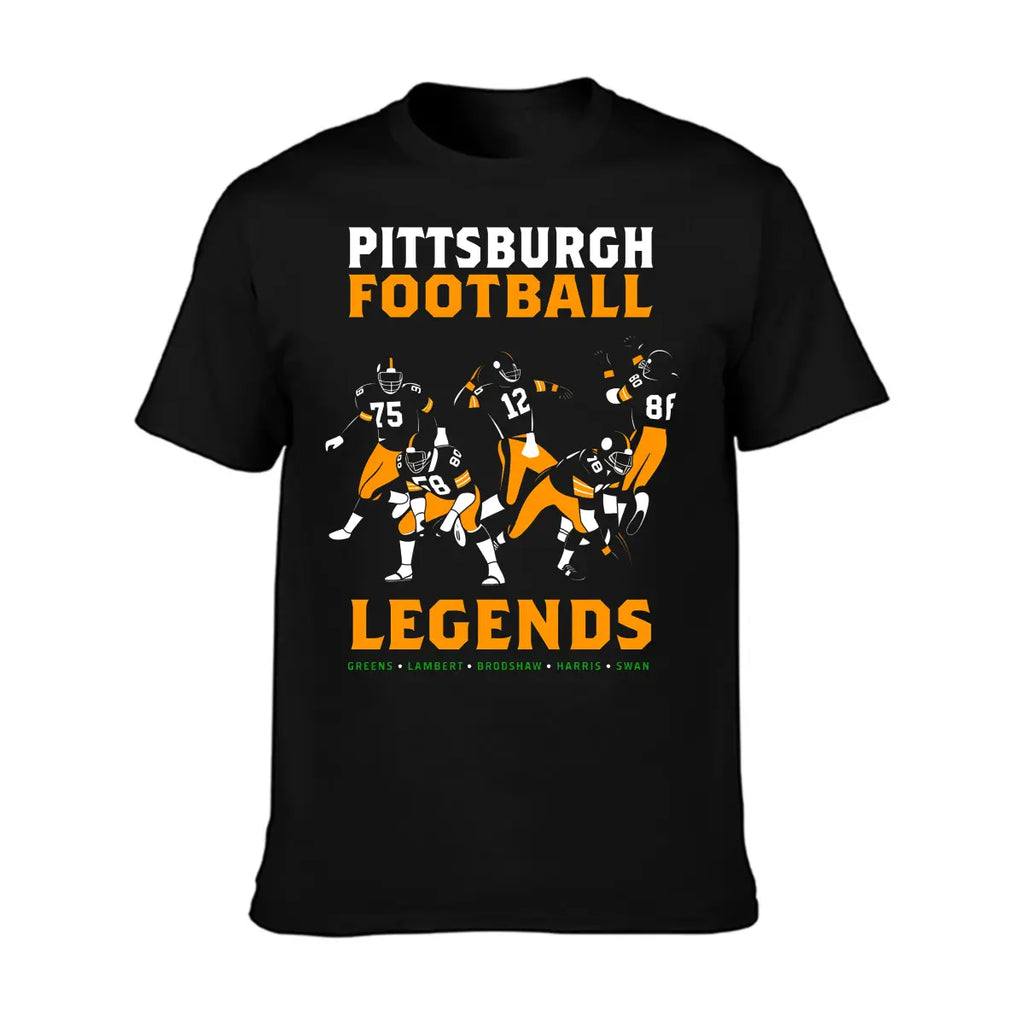 Pittsburgh Football Legends Men's T-Shirt - Casual,, Short Sleeve, Vintage Cotton Tee with Retro Graphic Design