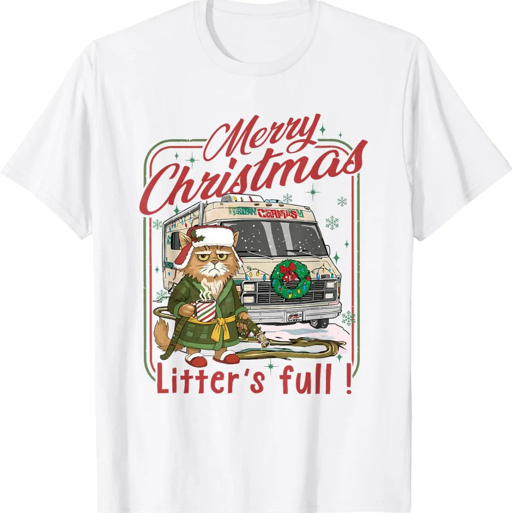 Full Funny Cat Lovers Christmas Xmas T-Shirt