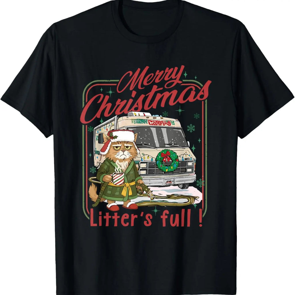 Full Funny Cat Lovers Christmas Xmas T-Shirt