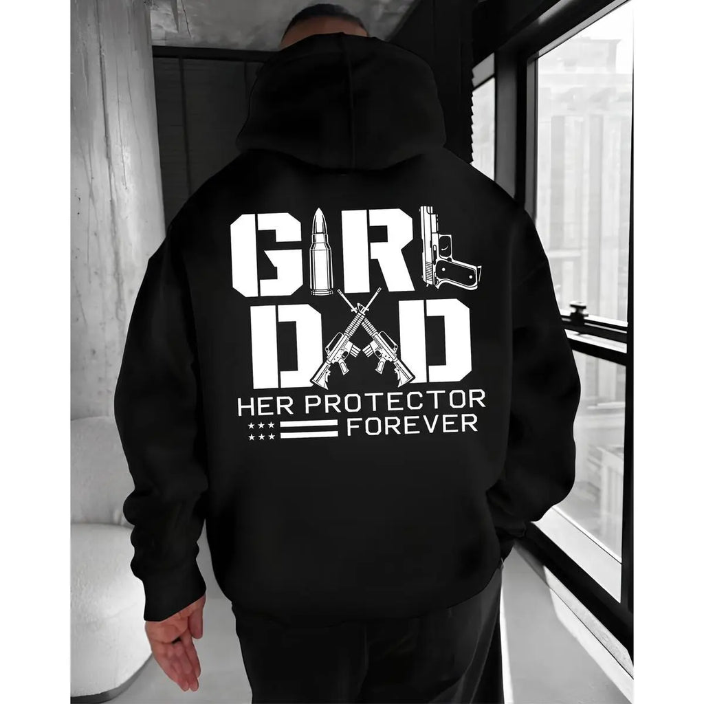Girl Dad Her Protector Forever Hoodie – Gun Lover Protective Father T Shirt for Men – Tactical Dad Patriot Sweatshirt