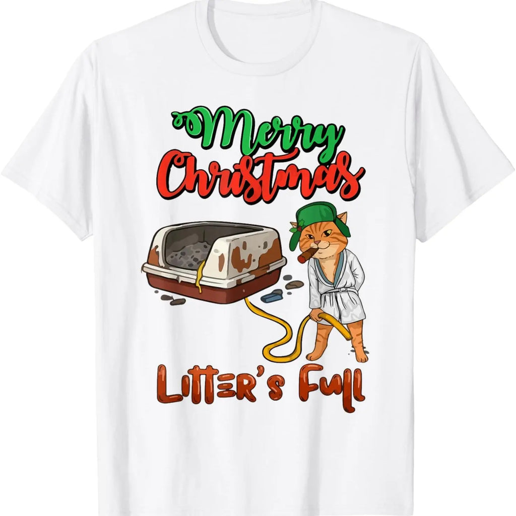 Full Funny Cat Lovers Christmas Xmas T-Shirt