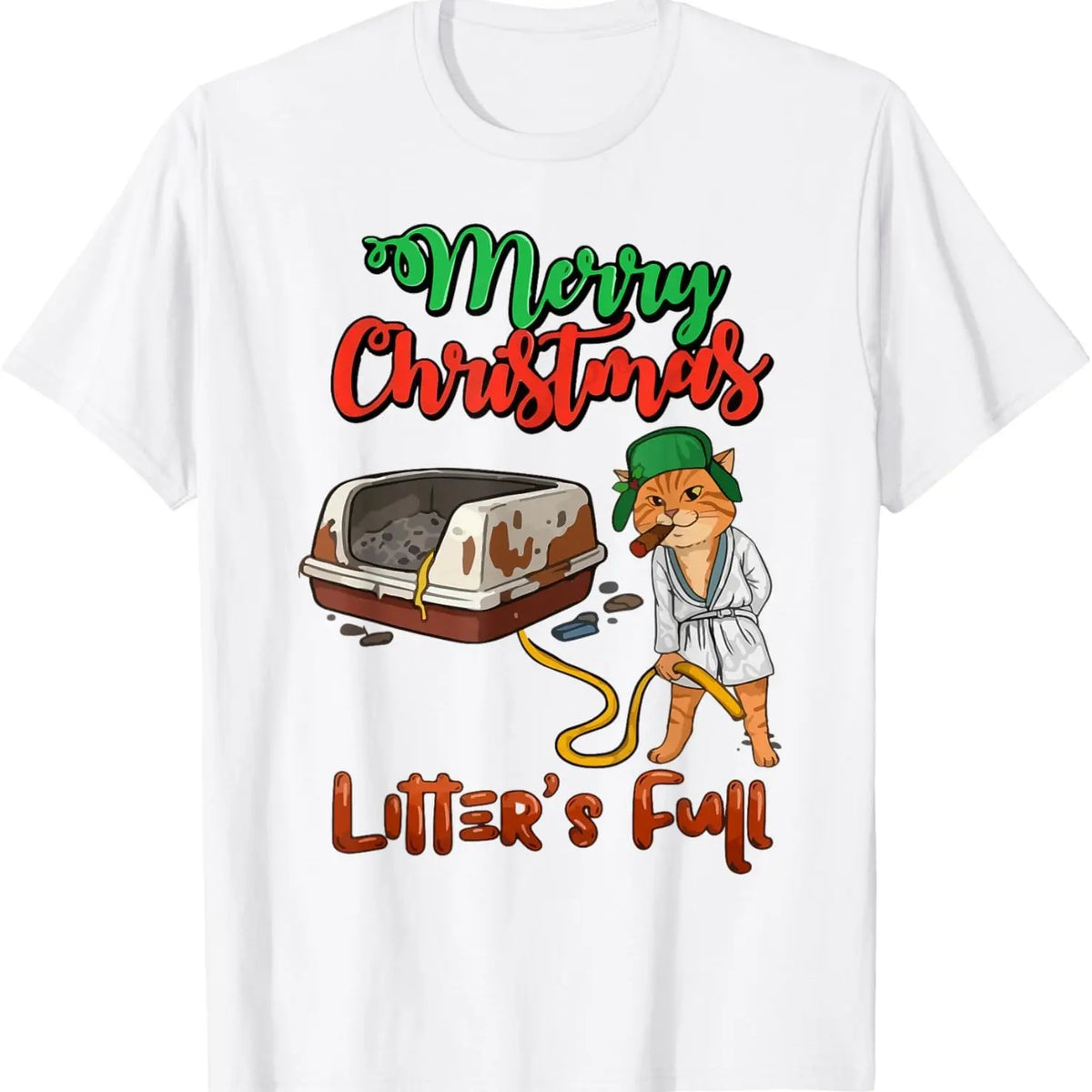 Full Funny Cat Lovers Christmas Xmas T-Shirt