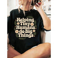 Tiny Human Tamer Shirt, Helping Tiny Humans Make Big Moves Shirt, Funny Teacher Shirt, Child Therapist Gift, Pediatric Therapist Gift Crew Neck Short Sleeve T-Shirt Women'S Graphic Tees Top Fashion Print Golf Gift T-Shirt For Men And Women