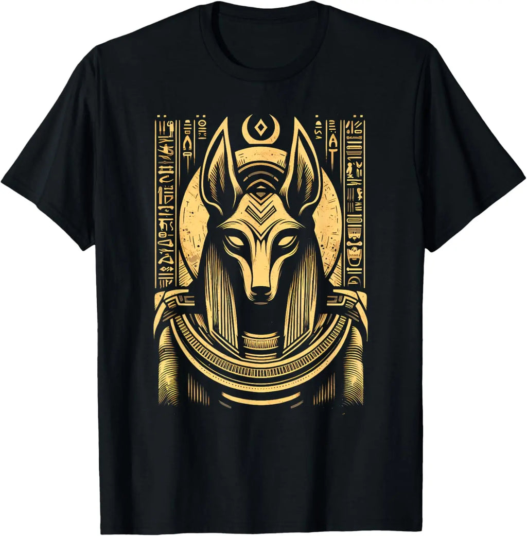 100%25cotton Egyptian God Anubis - Egyptian Hieroglyphics - Ancient Egypt T-Shirt
