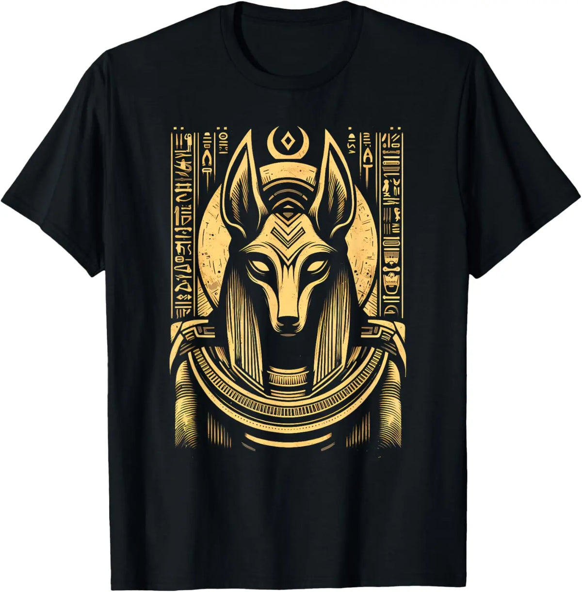100%25cotton Egyptian God Anubis - Egyptian Hieroglyphics - Ancient Egypt T-Shirt