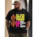 Heavyweight Men's 100 Cotton Plus Size T Shirt Featuring Vibrant Retro "All This Can Be Yours If The Price Is Right" Graphic Print Casual Round Neck Short Sleeve Tee for Casual Wear and Themed Events