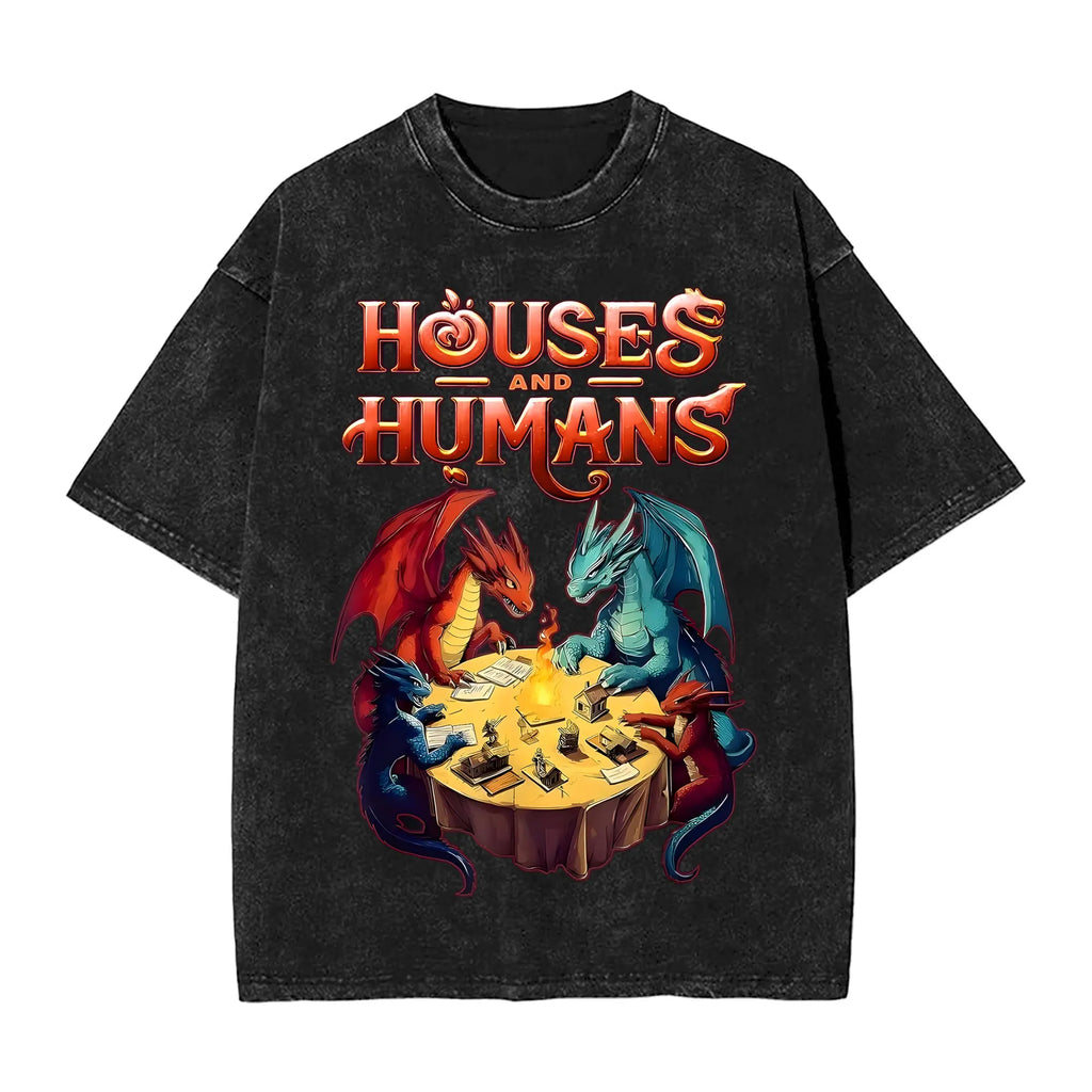 Gaming Houses Humans Funny Rpg Parody Gamer Men  T-Shirt