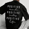 Unisex Men's Letter Print Drop Shoulder Tee, Regular Fit Casual Short Sleeve Round Neck T-shirt for Summer, Fashion Men's Top for Daily Wear