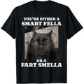 100%25 Premium Cotton T-shirt Casual Cotton shortsleeve tees You're Either a Smart Fella or a Fart Smella Funny Cat Meme T-Shirt
