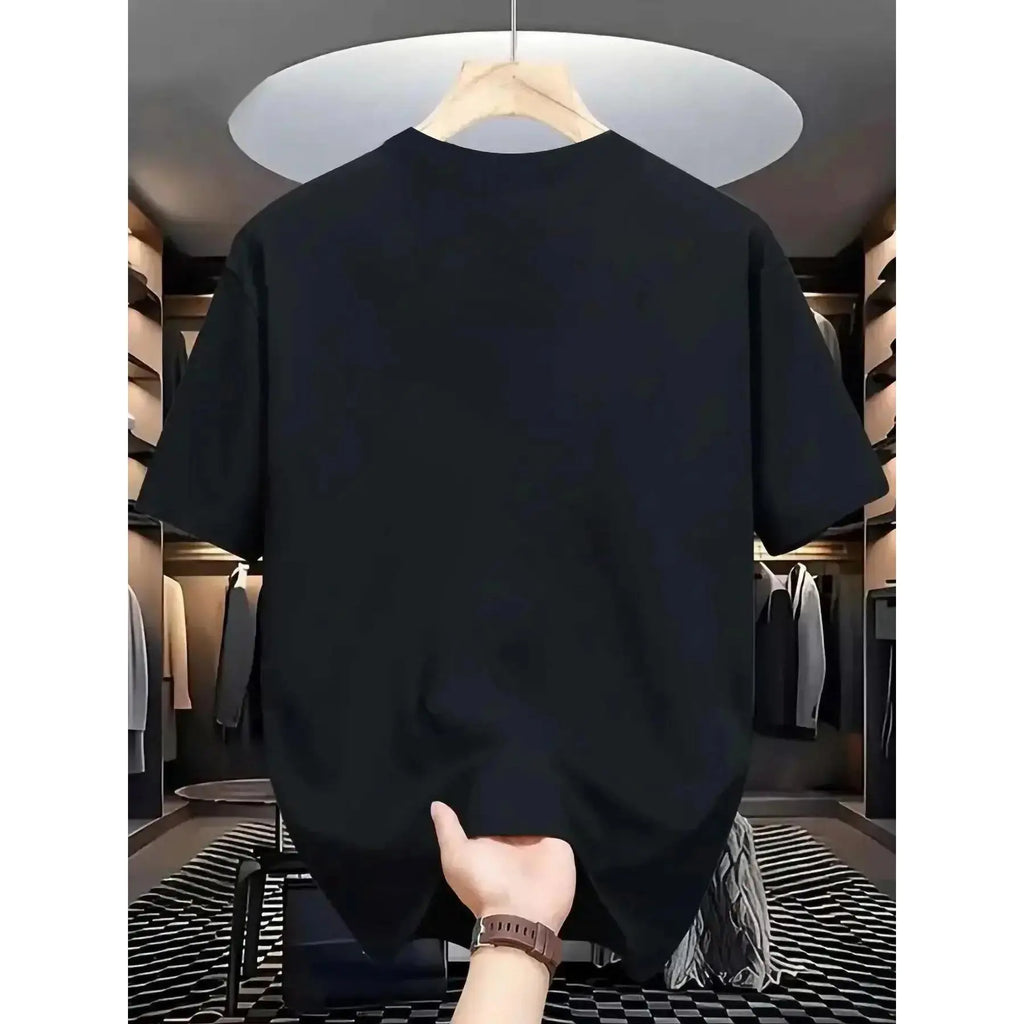 Square Person Print Loose T-Shirt, Casual Fitted Crop Top, Daily Wear, Stylish and Unique Design, Versatile Clothing Item,Men's Solid Color Crewneck Tee for Gym & Casual