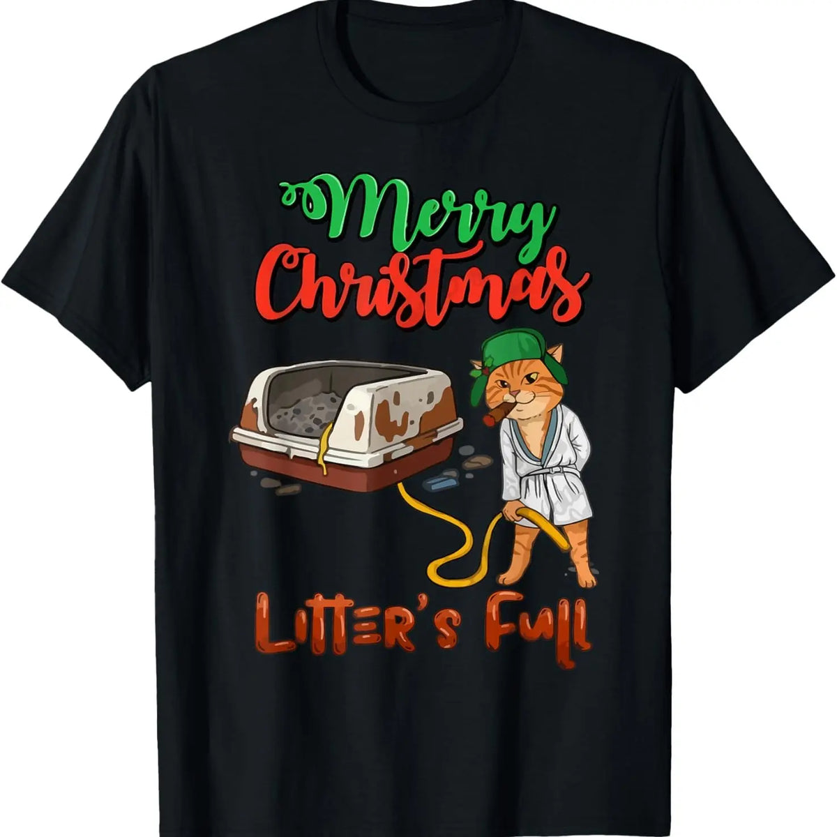 Full Funny Cat Lovers Christmas Xmas T-Shirt