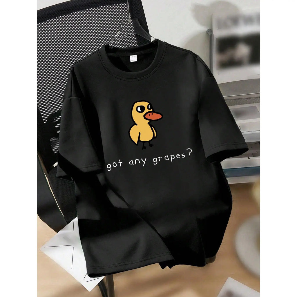 Teen Girl Cartoon Duck And Slogan Print Graphic Tees For Girl Short Sleeve T Shirts,Teen Girl's Summer Tops Crewneck Shirt Blouse.