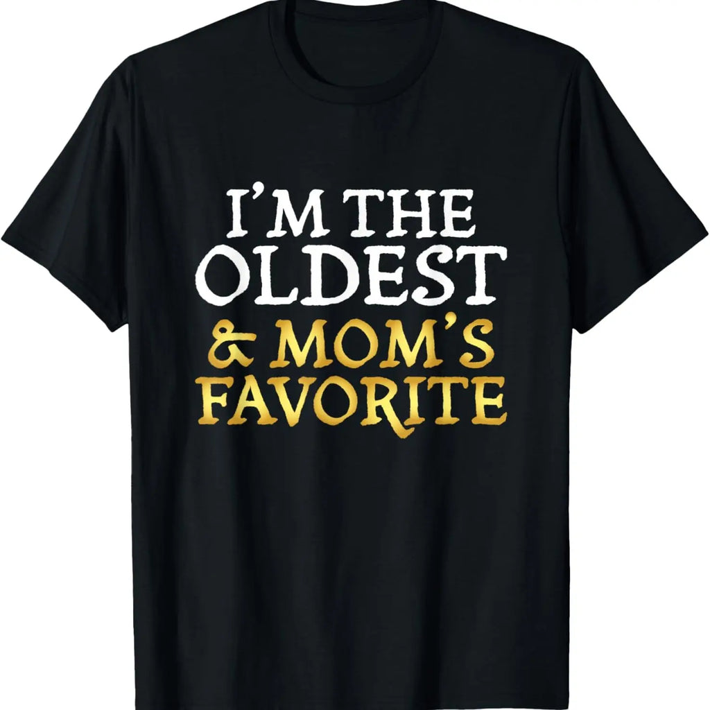 Funny Moms Favorite Son Daughter I'm Mom's Favorite T-Shirt Golf Gift T-Shirt For Men and Women