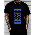 Men's Plus Size Casual Crew Neck T-Shirt - Geometric-Pattern, Smooth Cotton Knit Fabric, Medium Stretch - Short Sleeve Tee for Leisure & Everyday Wear |       Breathable Comfort Fit |       Machine Washable Crewneck Classic.
