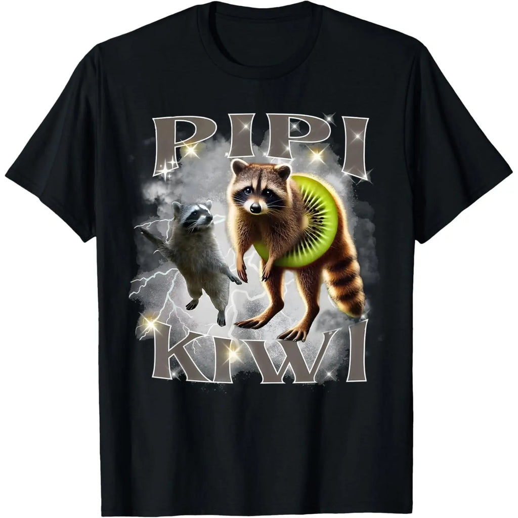 Pipi Kiwi Funny Racoon Italian Brainrot Meme Gen Z T-Shirt
