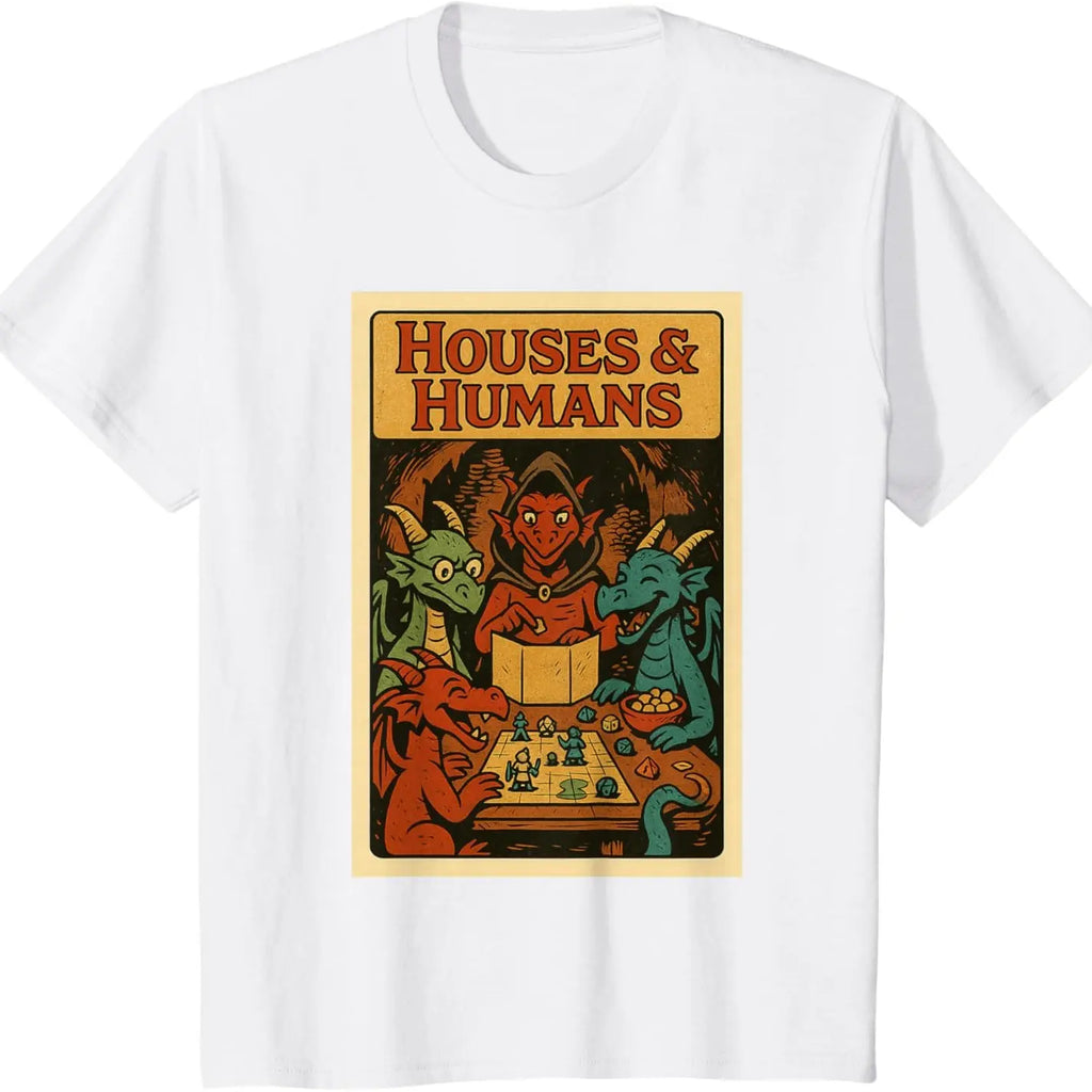 Gaming Houses Humans Funny Rpg Parody Gamer Men  T-Shirt