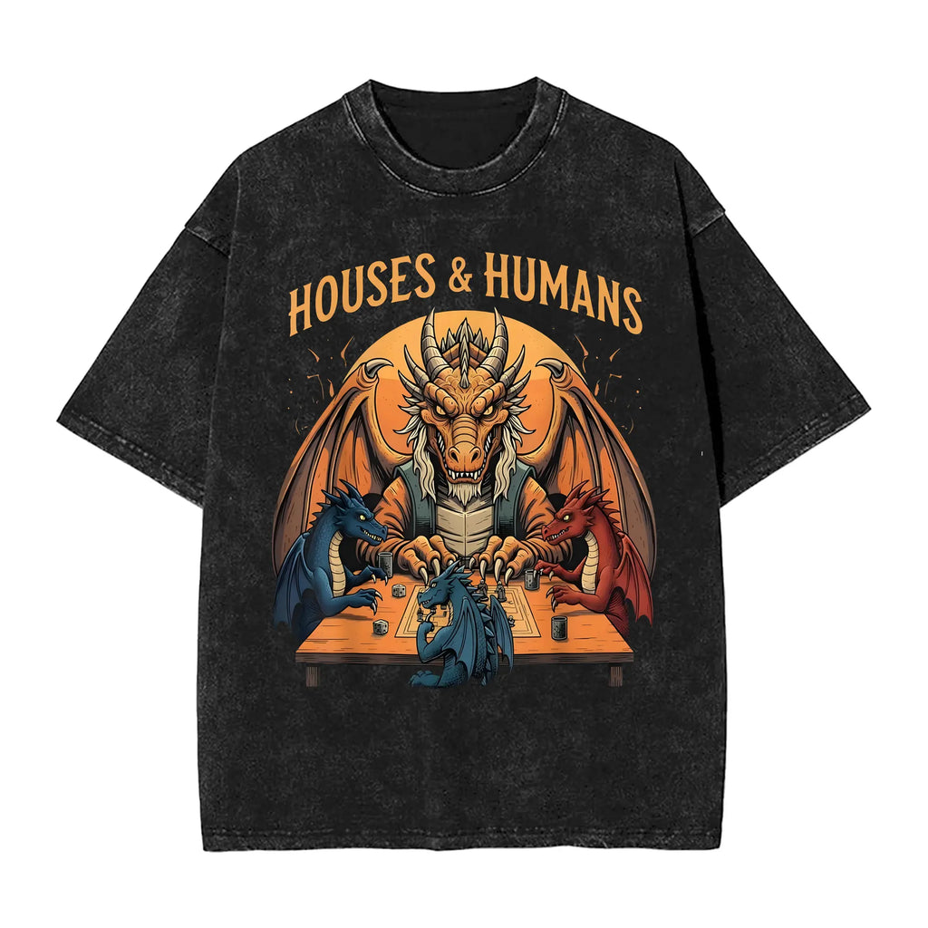 Gaming Houses Humans Funny Rpg Parody Gamer Men  T-Shirt