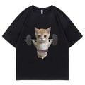 Funny Sam Sulek Cat Gym Meme T-Shirt, Oversized Fitness Pump Cover Graphic Tee for Men & Women