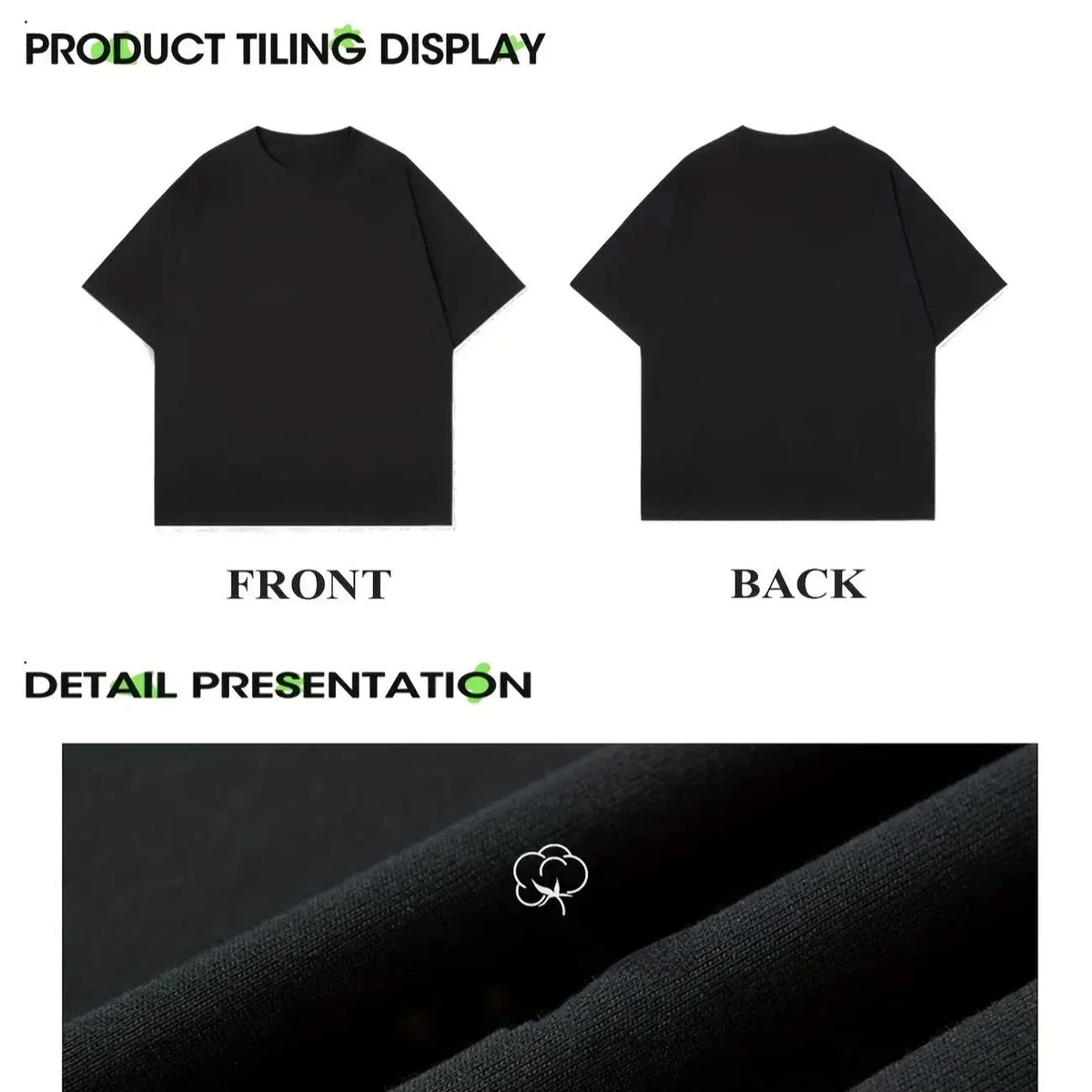 [ Cotton] Men's Regular Fit Round Neck Tee, Casual Short Sleeve Crew Neck T-Shirt for Summer, Fashion Men's Top for Daily Wear