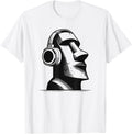 Easter Island Moai Statue Headphones Music Lover Funny