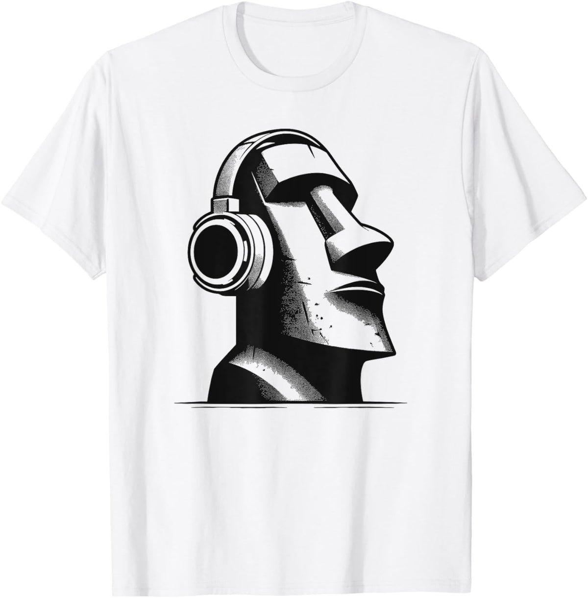 Easter Island Moai Statue Headphones Music Lover Funny