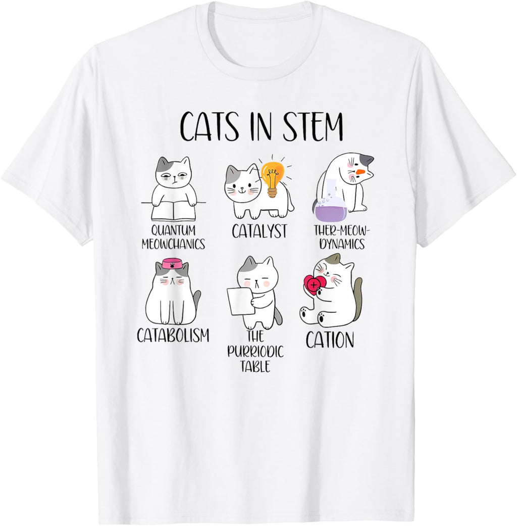 cats in stem funny science meme scientist nerd cat lover Men Women