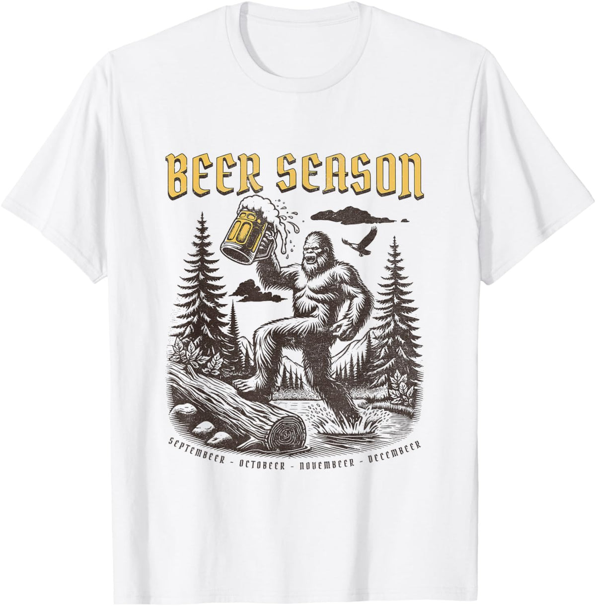 Funny Beer, Funny Big Foot Sasquatch Drinking, Beer Season