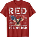 RED Friday For My Dad Deployed Daddy Eagle American Flag T-Shirt