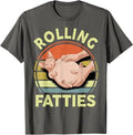 Funny Rolling Fatties Sphynx Cat Breed Mom Dad Kitten Retro T-Shirt