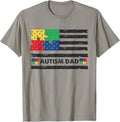 Autism Dad American Flag USA T-Shirt