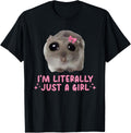 Vintage Art I'm Literally Just A Girl Cat Meme Funny Animal