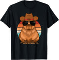 Funny Cowboy Capybara Retro Capybara Lover Men Boys Kids