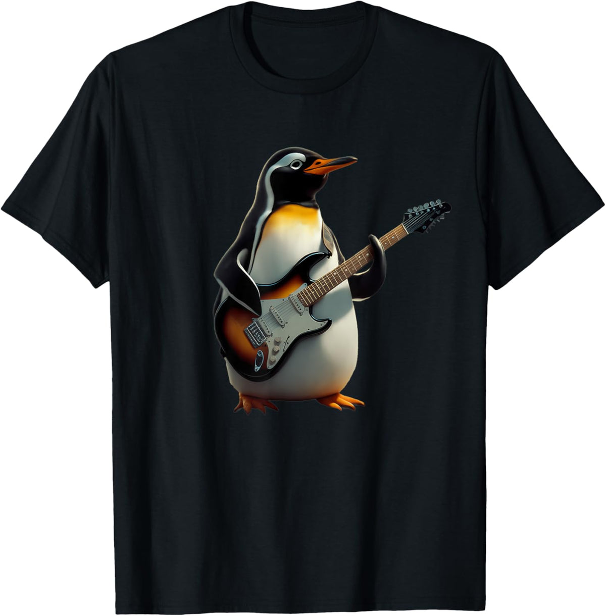Funny Penguin Playing Electric Guitar Music Cute Penguin