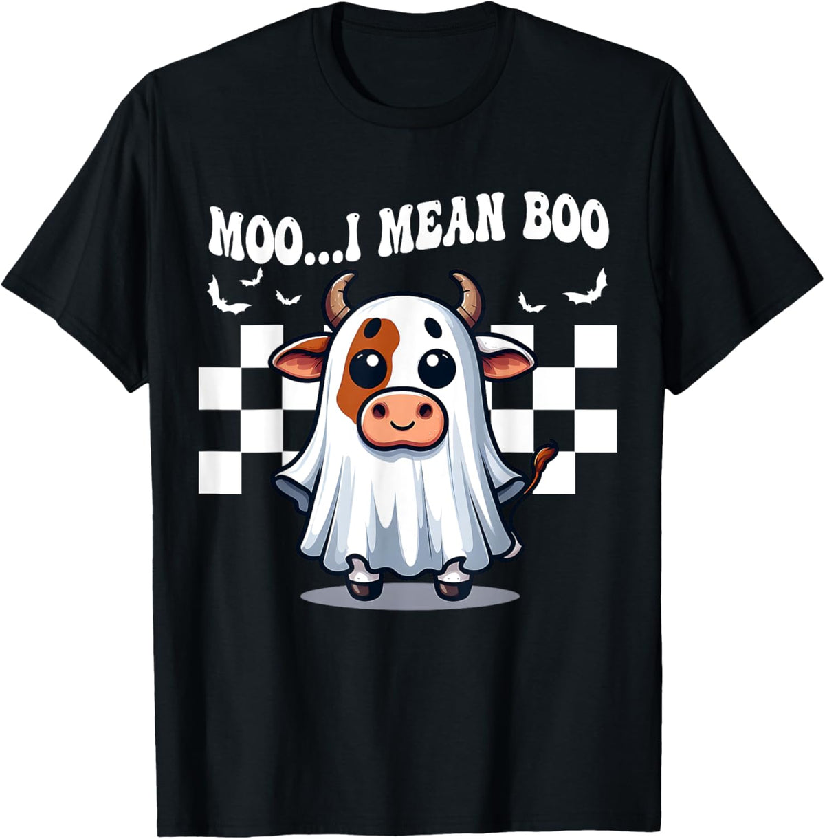 Moo I Mean Boo Ghost Cow funny Halloween men women kids cow