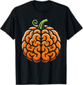 Funny School Psychologist Halloween Shirt Pumpkin Brain