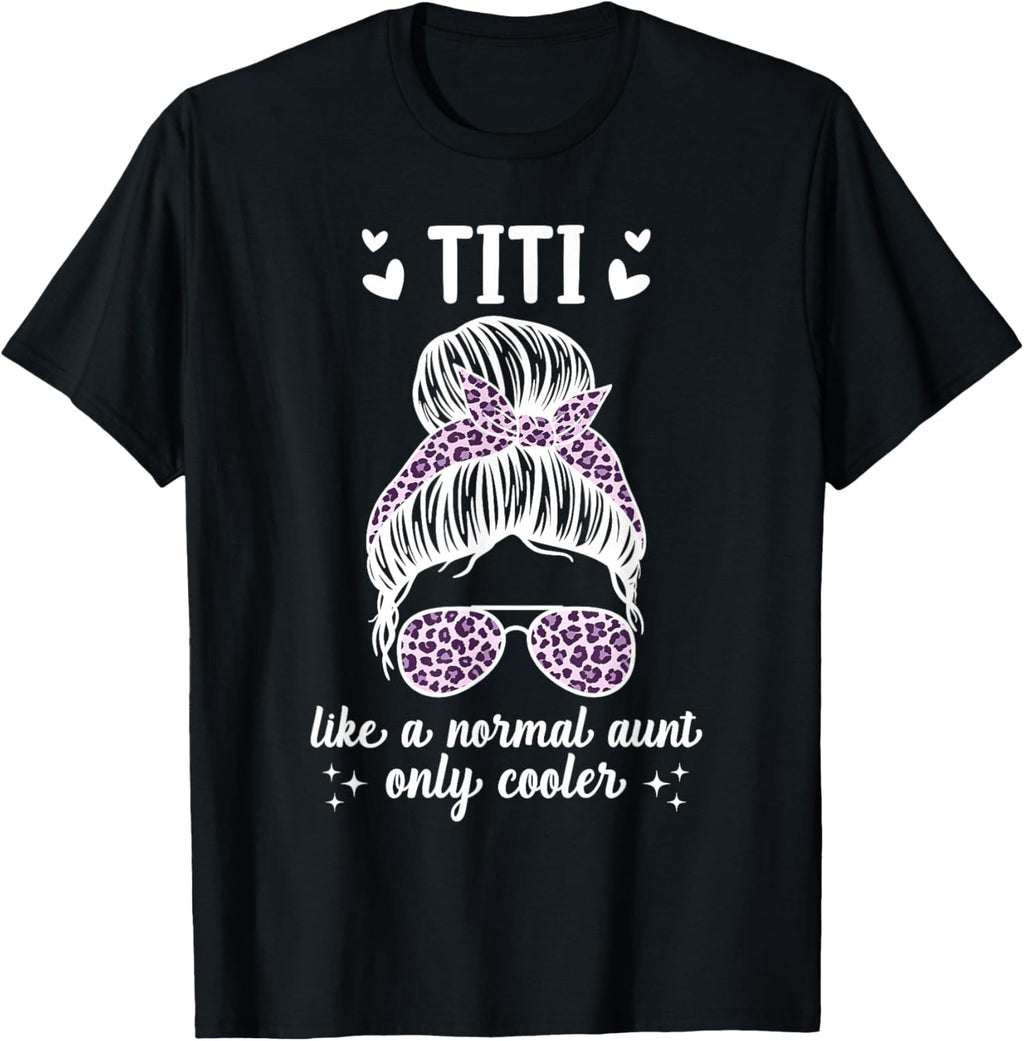 Funny Titi Aunt For Mother's Day Co - Black, Small - Female, -Adults - Short Sleeve, U-Neck - Casual, Spring