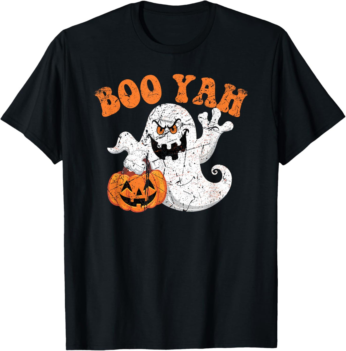 Kids Ghost Boo Yah Men Boys Halloween Booyah Funny Spooky
