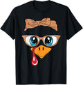 Women Turkey Face Leopard Glasses Funny Thanksgiving Women