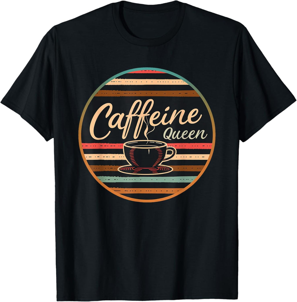 Caffeine Queen Coffee - Lover Retro Funny 70s 80s Barista