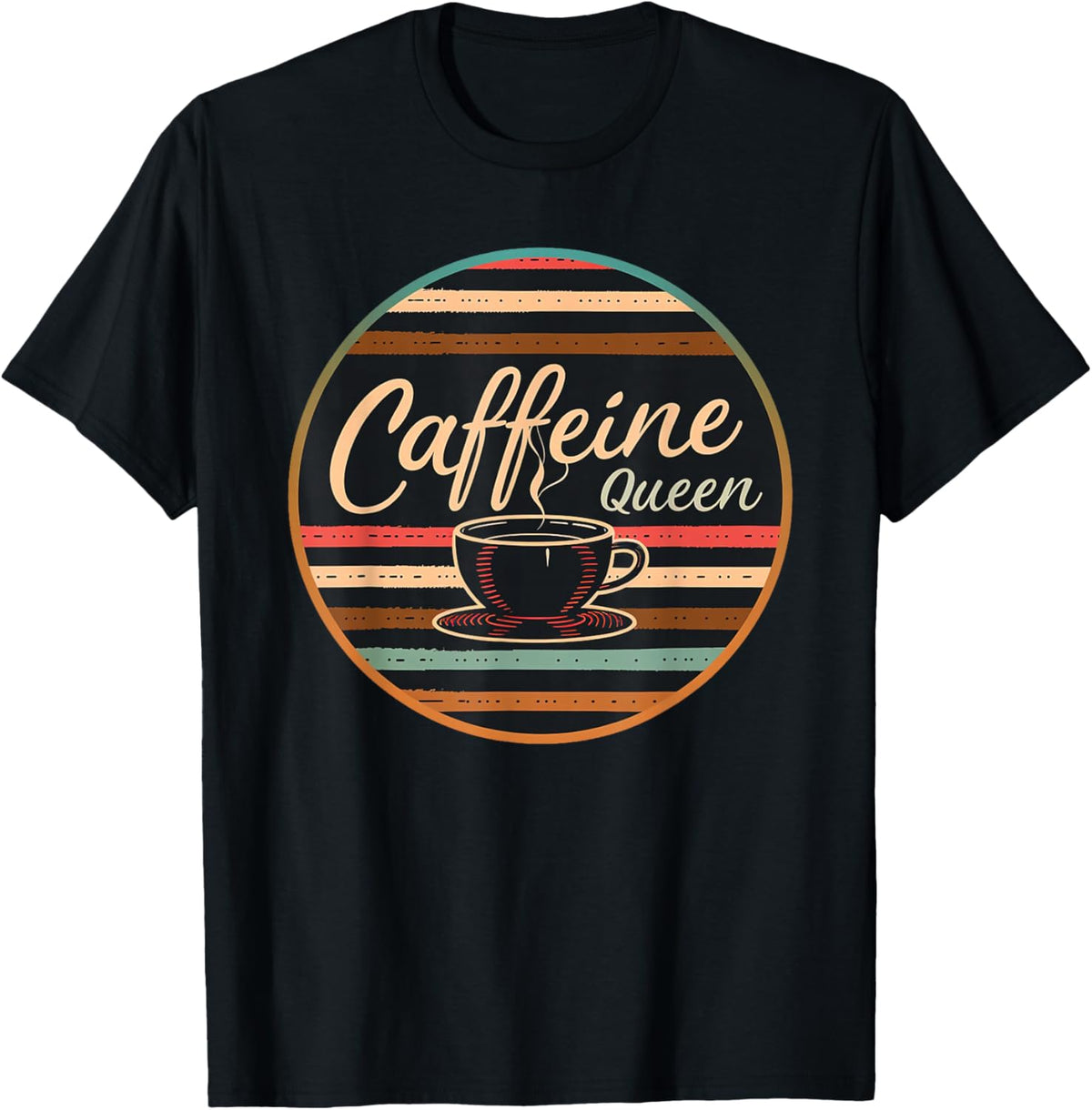Caffeine Queen Coffee - Lover Retro Funny 70s 80s Barista