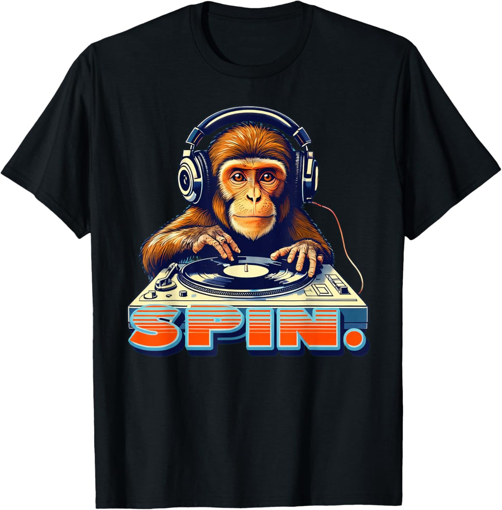 Funny DJ Monkey 80s Retro Disco